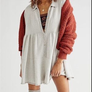 Free people Medium Easy Kinda Love Romper Knit Gray